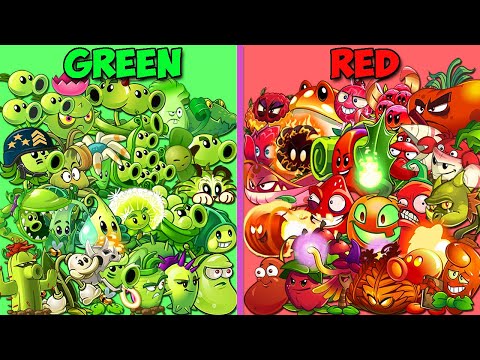 Team GREEN vs RED - Who Will Win? - PvZ 2 Team Plant vs Team Plant