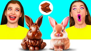 Real Food vs Chocolate Food Challenge | Fantastic Food Hacks by BaRaDa Challenge