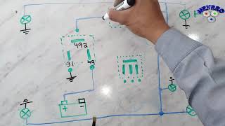 DIAGRAMA DE LUCES DIRECCIONALES Y ESTACIONAMIENTO CON FLASHER DE 3 TERMINALES