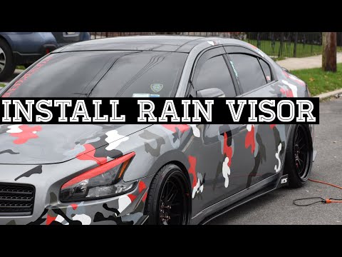 Wrap Window Trim In Carbon Fiber & Install Rain Visor (Nissan Maxima 09)