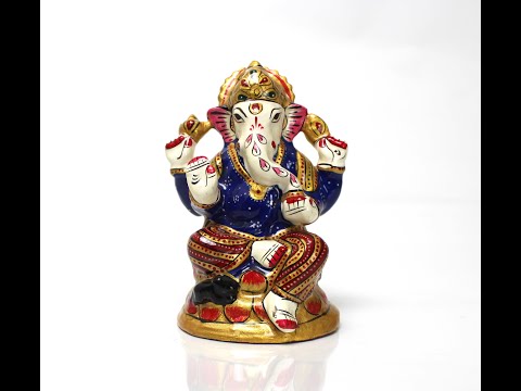 Multicolor Metal Meenakari Baby Elephant Statue, For decoration, Size/Dimension: 2''