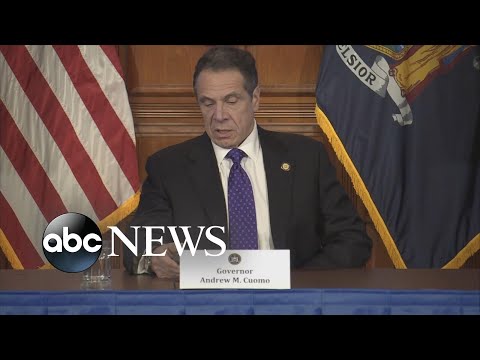 紐約州長安德魯-庫默宣佈該州ICU入院人數為負數。 (NY Gov. Andrew Cuomo announces negative number of ICU admissions in the state)