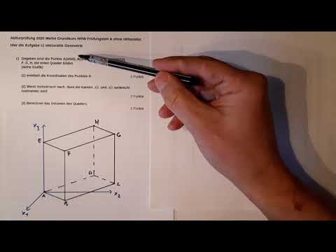 Part 2 Mathe Abi Klausur NRW 2020 Grundkurs Teil A Geometrie Aufgaben