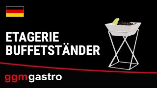 Présentoir buffet / étagère - chromé - incl. 1 bol en mélamine - rectangulaire
