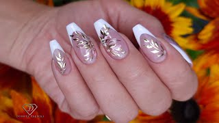 Gel rebalance, pocket lifting, french manicure and autumn leafs nail art tutorial 