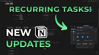 Recurring Templates（00:00:24 - 00:01:52） - The new Notion Recurring Tasks update! (+9 more)