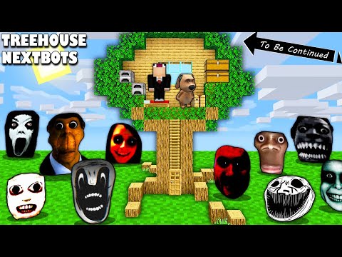 SURVIVAL TREE HOUSE WITH 100 NEXTBOTS in Minecraft - Gameplay - Coffin Meme