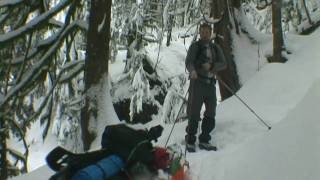 preview picture of video 'Heather Lake, WA Snowshoe, Winter Hammock Camping'