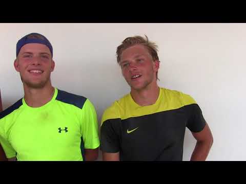 Kryštof Zapský a Dominik Reček po vítězství v 1. kole deblu MOST OPEN 2018