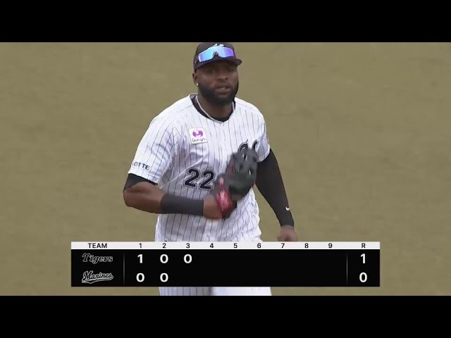 【3回表】投手を救うファインプレー!! マリーンズ・ポランコのスライディングキャッチ!!  2024年6月2日 千葉ロッテマリーンズ 対 阪神タイガース