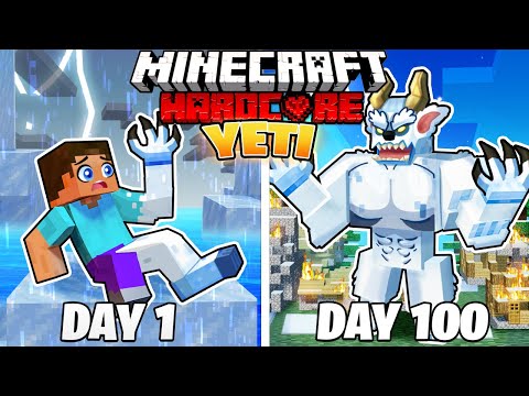 MaxCraft - I Survived 100 DAYS as a YETI in HARDCORE Minecraft!