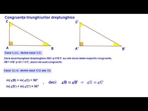 Congruența triunghiurilor dreptunghice