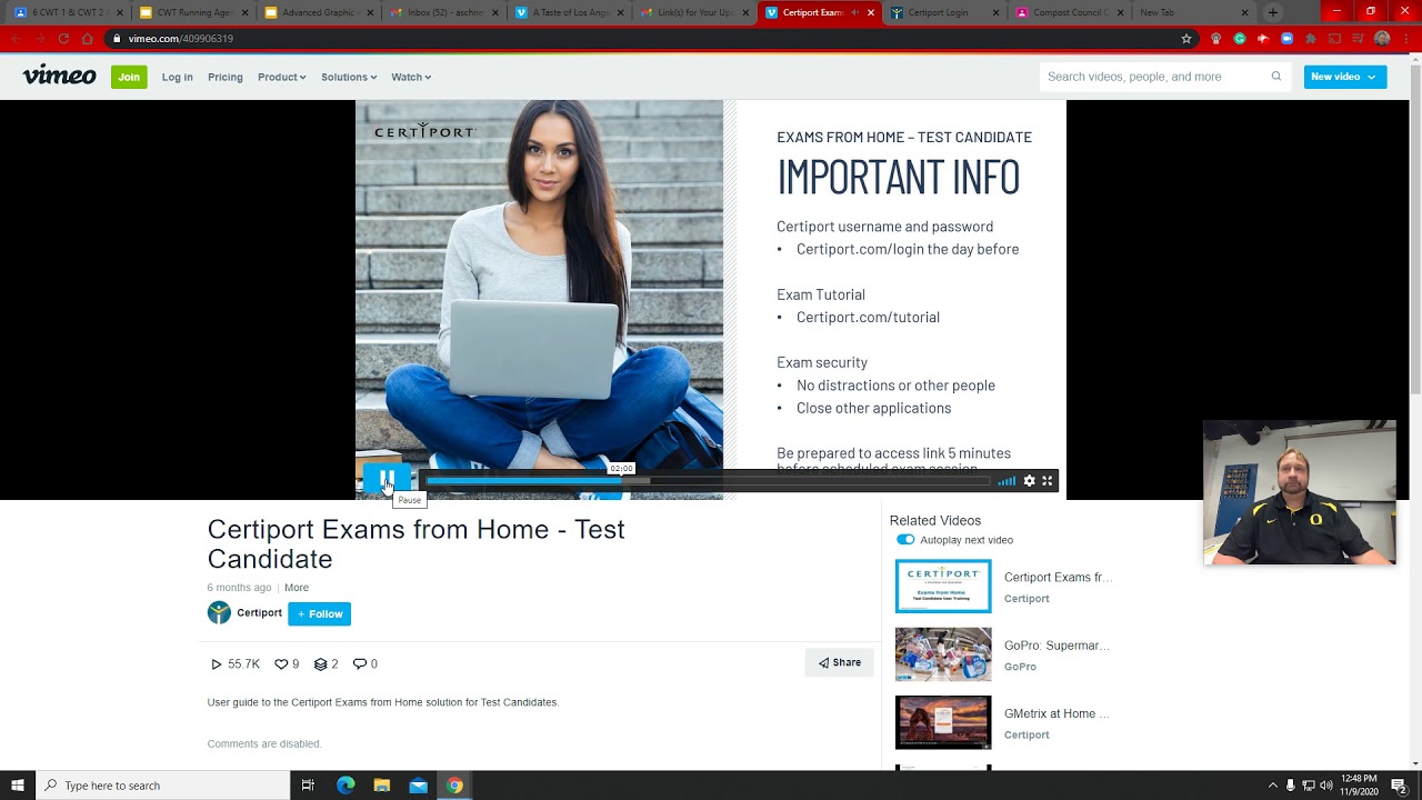 ME Certiport Test Instructions