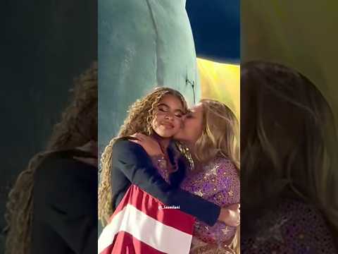 Blue Ivy & Beyonce were extremely emotional at the end of the Cowboy Carter Tour in Vegas #blueivy