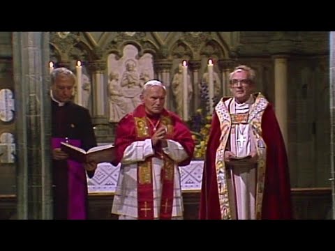Pope John Paul II holds mass at Nidaros cathedral Trondheim Norway 1989