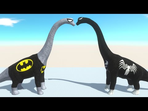 BATMAN BRACHIO vs VENOM BRACHIO DEATH RUN - Animal Revolt Battle Simulator