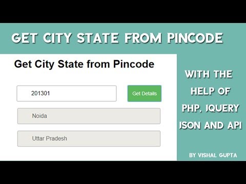 Get City State from Pincode