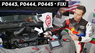 KIA CODE P0443 P0444 P0445 PURGE VALVE CODE FIX KIA SORENTO SPORTAGE FORTE RIO SOUL OPTIMA