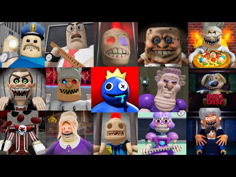 SPEED Run in 50 Scary Obby from Barry Prison, School, Police, Siren Cop, Grumpy Gran, Horror, Clown