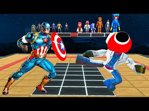 1 vs 1 Superhero vs Creepy Monster Tournament - Animal Revolt Battle Simulator