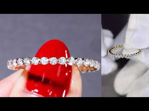 F&B Showcase: Kenla 2.0 mm Moissanite Shared Under Bezel Set 3/4 Eternity Ring