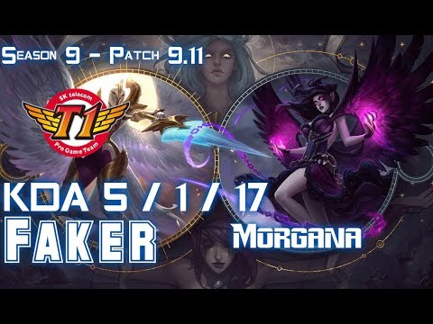 SKT T1 Faker MORGANA vs SYLAS Mid - Patch 9.11 KR Ranked