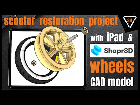 Scooter restoration with iPad and Shapr3D | part 1 | new wheels #shapr3d #3dmodeling #scooter