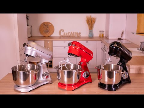 Mixer cu bol, 6 L, Motor cu inducție, 1000 W, din Aluminiu, Biovita MB-1800-LUX, Argintiu