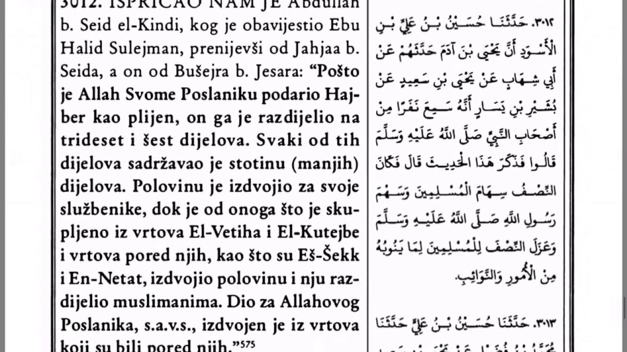 Ebu Davud, Hadiska zbirka, Sunen (3011-3027) - 175 dio