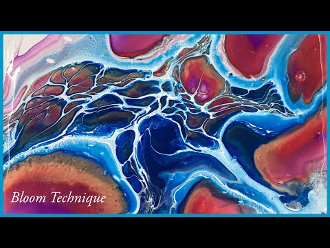 [418) Bloom Technique, Acrylic Pouring/Fluid Painting