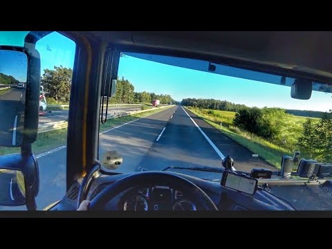 POV driving DAF truck in Slovakia