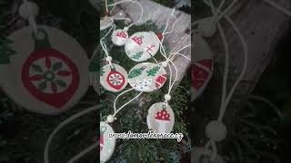 Dřevěná vánoční ozdoba / sada 5 ks