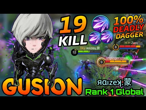 19 Kills Gusion Unstoppable Daggers! - Top 1 Global Gusion яαızeʞ.蒙 - MLBB