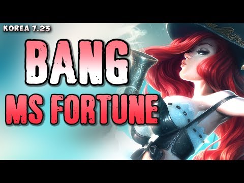 SKT Bang plays Miss Fortune (w Leona) v Ashe/Alistar matchup - Korea p 7.23