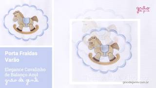 Porta Fraldas Varão Elegance Cavalinho de Balanço Azul | Ref: 59467