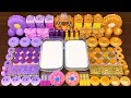 PURPLE Vs GOLD Mixing Random Things Into Glossy Slime Satisfying Video