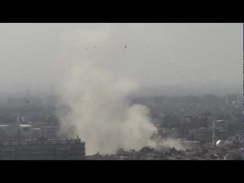 استهداف لواء أحفاد الرسول لمبنى هيئة الأركان بعبوة ناسفة في ساحة الأمويين وسط مدينة دمشق