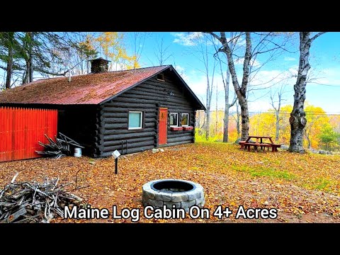 Maine Log Cabin On 4 Acres | ME Real Estate | New England Rental Cabins|Old House Life With Wildlife