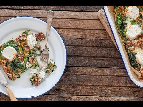 Hearty Walnut, Kale & Goats Cheese Frittata