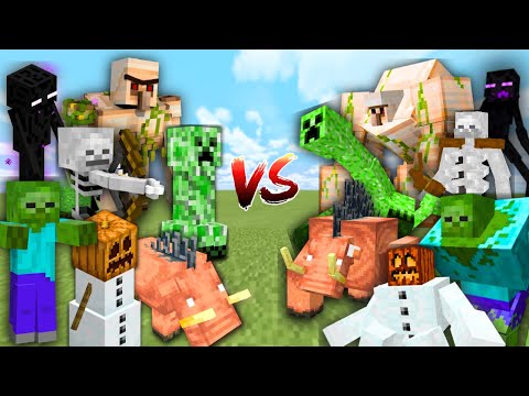 MINECRAFT MOBS vs THEIR MUTANTS in Minecraft Mob Battle