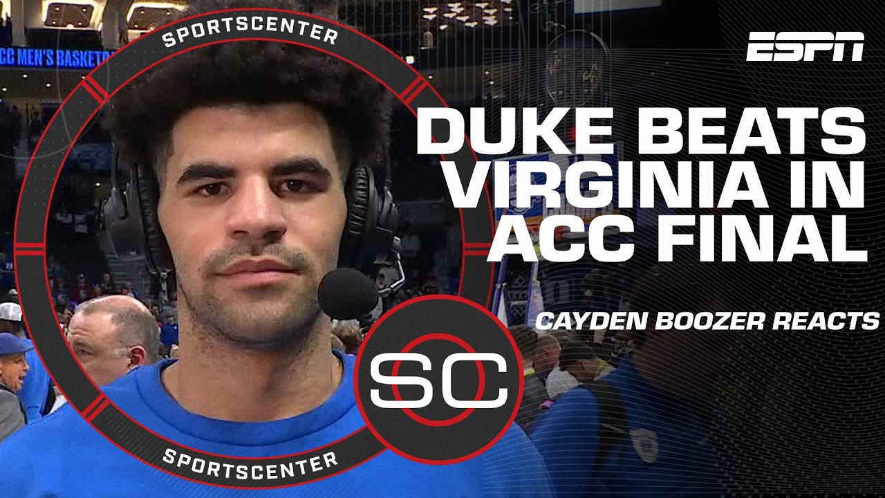 Cayden Boozer reacts to Duke’s win vs. Virginia in ACC title game | SportsCenter