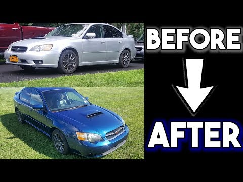 My FIRST FULL COLOR CHANGE WRAP! Subaru Legacy GT [Time Lapse]