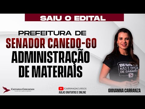 Concurso Senador Canedo-GO | Administração de Materiais para Prefeitura | Conteúdo de Prova