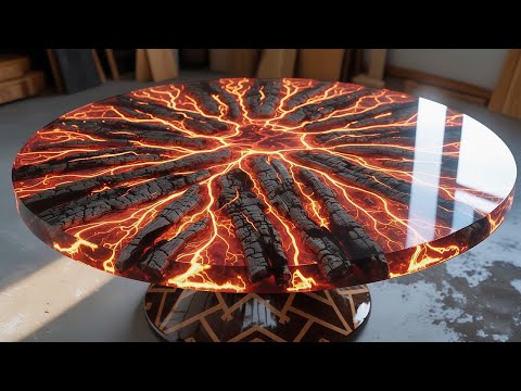 Lava! Burnt Wood and Epoxy Resin Table