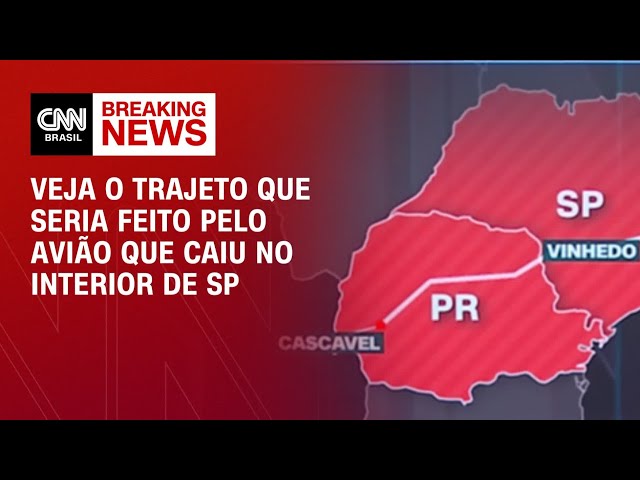 Veja o trajeto que seria feito pelo avião que caiu no interior de SP | CNN360º