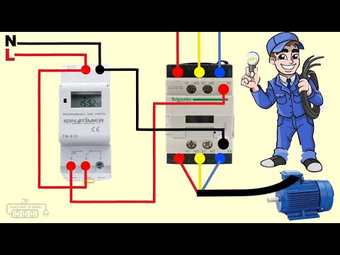 Digital timer magnetic contactor connection