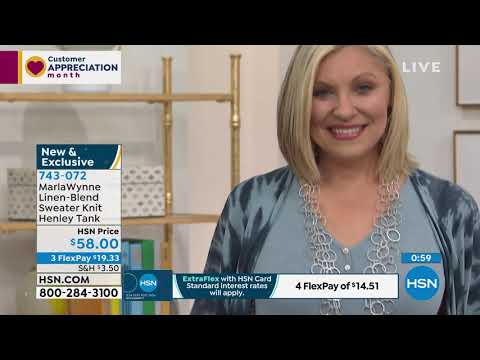 MarlaWynne LinenBlend Sweater Knit Henley Tank