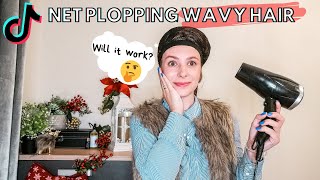 TikTok Net Plopping Wavy Hair for DEFINED CURLS | DOES IT WORK??
