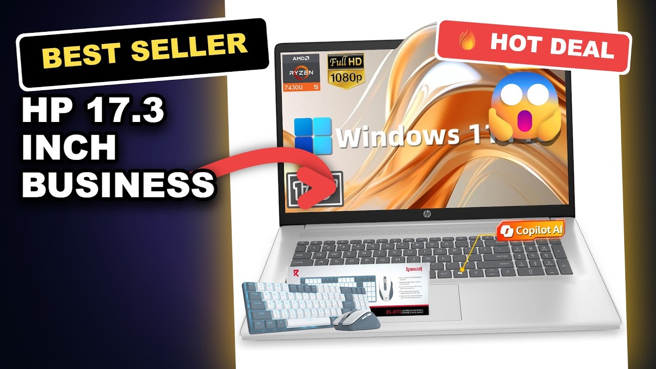 HP 17.3 Inch Business Laptop - AMD Ryzen 5 6-Core Processor Review review video