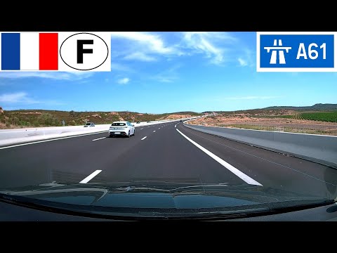 Driving in France: Autoroute A61 - Sortie 25 (Lézignan-Corbières) to Narbonne (Autoroute A9)